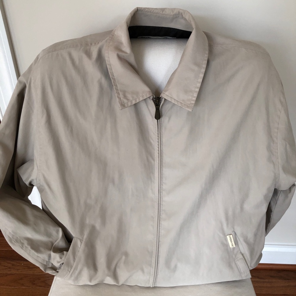 Light Beige London Fog Golf Jacket/Windbreaker